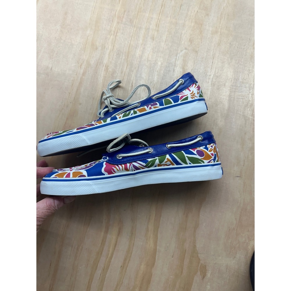 Sperry Top-Sider Womens 9 Floral Tropical Boat Shoes Blue Multi 9688797 - Picture 5 of 6